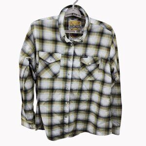 Dixon Flannel Co Sublime Plaid Shirt 2XL Button-Up Rock Band Yellow Black